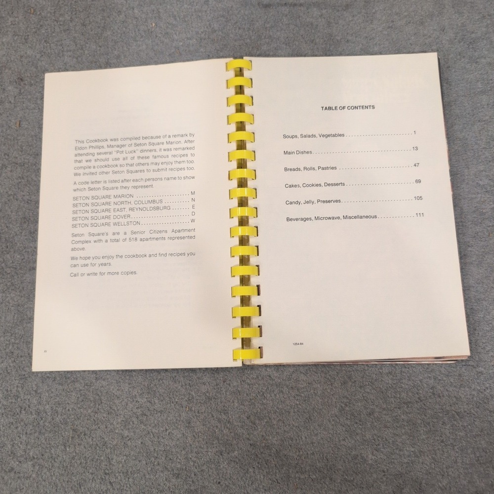 Seton Square Marion Cookbook 1984 Vintage Ohio Community Recipes Spiral Bound - Picture 3 of 3